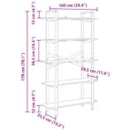 Bücherregal Schwarz Eichen-Optik 100 x 33,5 x 178 cm – Bild 11