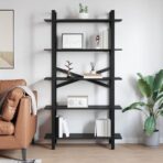 Bücherregal Schwarz Eichen-Optik 100 x 33,5 x 178 cm – Bild 4