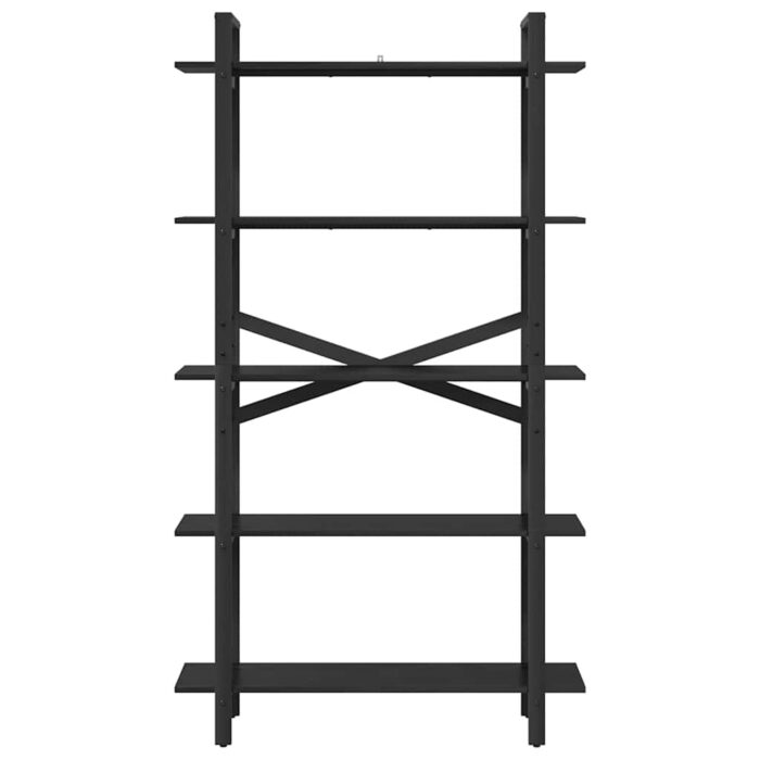 Bücherregal Schwarz Eichen-Optik 100 x 33,5 x 178 cm – Bild 5