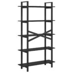 Bücherregal Schwarz Eichen-Optik 100 x 33,5 x 178 cm – Bild 7