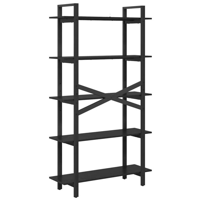 Bücherregal Schwarz Eichen-Optik 100 x 33,5 x 178 cm – Bild 7