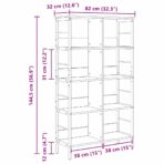 Bücherregal Schwarz Eichen-Optik 82 x 32 x 144,5 cm – Bild 11