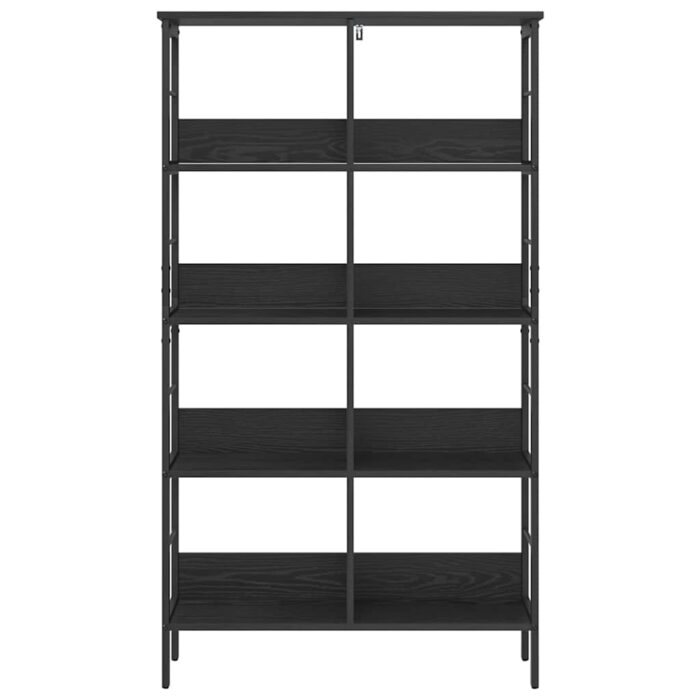 Bücherregal Schwarz Eichen-Optik 82 x 32 x 144,5 cm – Bild 5