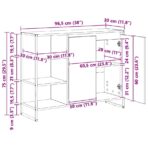 Seitenschrank Schwarz Eichen-Optik 96,5 x 30 x 75 cm – Bild 13
