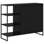 Seitenschrank Schwarz Eichen-Optik 96,5 x 30 x 75 cm – Bild 2