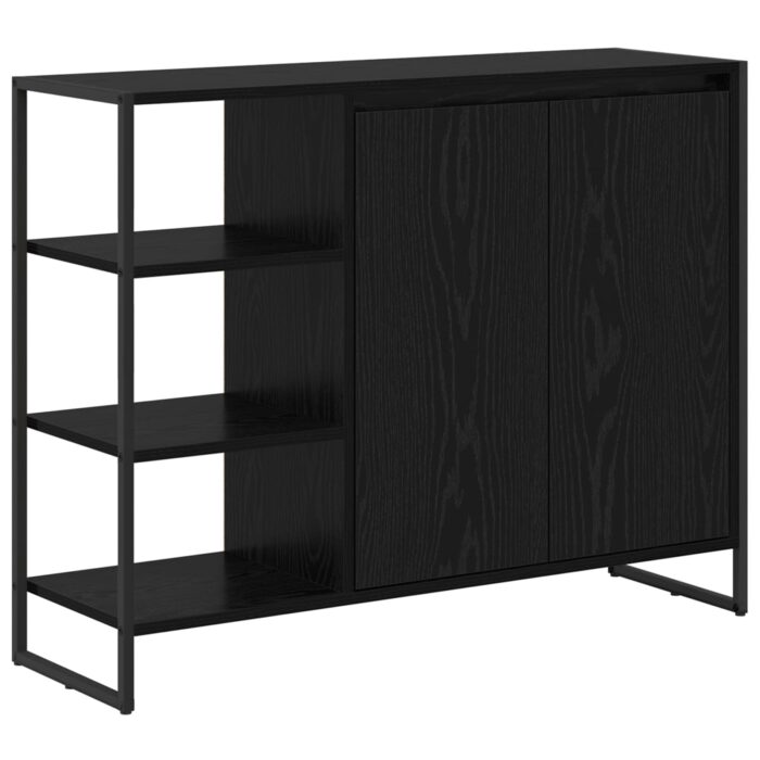 Seitenschrank Schwarz Eichen-Optik 96,5 x 30 x 75 cm – Bild 2