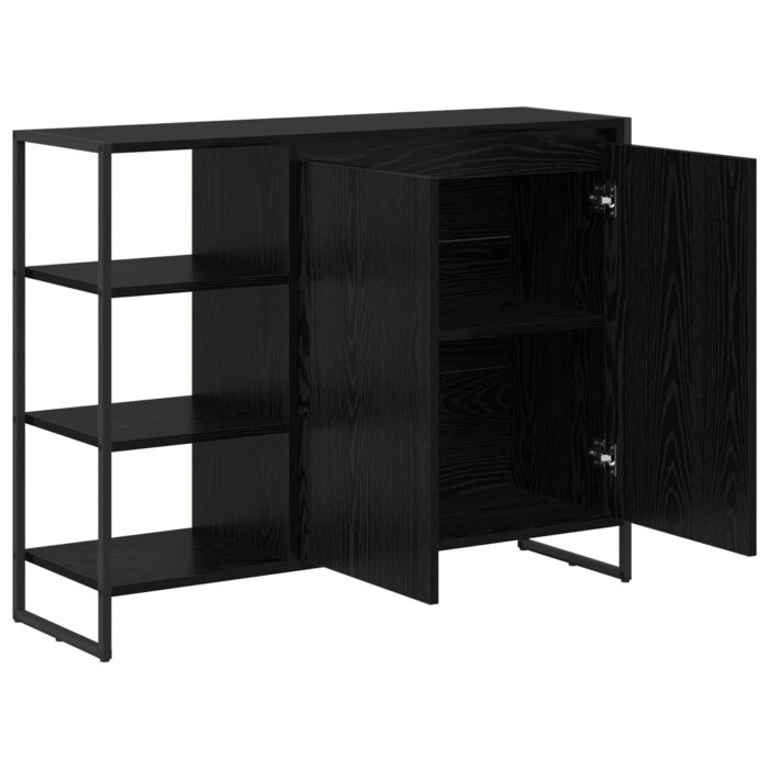 Seitenschrank Schwarz Eichen-Optik 96,5 x 30 x 75 cm – Bild 5