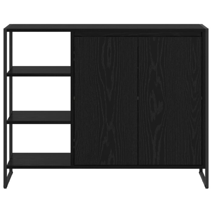 Seitenschrank Schwarz Eichen-Optik 96,5 x 30 x 75 cm – Bild 6