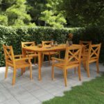 Gartentisch 160x90x75 cm Massivholz Akazie