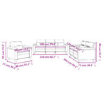 3-tlg. Sofagarnitur mit Kissen Taupe Mikrofasergewebe – Bild 8