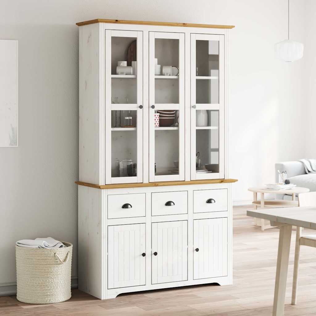 3206452_1.jpg Highboard BODO Weiss 115,5x43x200,5 cm Massivholz Kiefer – Bild 1