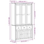 Highboard BODO Weiss 115,5x43x200,5 cm Massivholz Kiefer – Bild 10