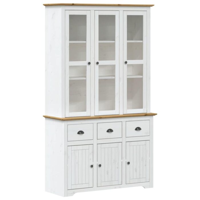 Highboard BODO Weiss 115,5x43x200,5 cm Massivholz Kiefer – Bild 2