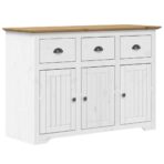 Highboard BODO Weiss 115,5x43x200,5 cm Massivholz Kiefer – Bild 7