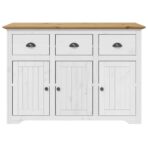 Highboard BODO Weiss 115,5x43x200,5 cm Massivholz Kiefer – Bild 8