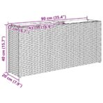 Pflanzkübel mit 2 Töpfen 2 Stk. Schwarz 90x20x40 cm Poly Rattan – Bild 12