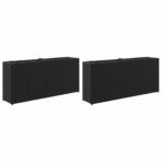 Pflanzkübel mit 2 Töpfen 2 Stk. Schwarz 90x20x40 cm Poly Rattan – Bild 2