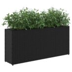 Pflanzkübel mit 2 Töpfen 2 Stk. Schwarz 90x20x40 cm Poly Rattan – Bild 4