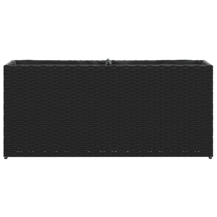 Pflanzkübel mit 2 Töpfen 2 Stk. Schwarz 90x20x40 cm Poly Rattan – Bild 6