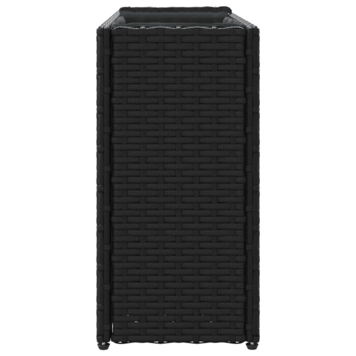 Pflanzkübel mit 2 Töpfen 2 Stk. Schwarz 90x20x40 cm Poly Rattan – Bild 7