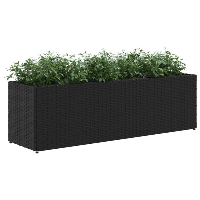 Pflanzkübel mit 3 Töpfen 2 Stk. Schwarz 105x30x32cm Poly Rattan – Bild 4