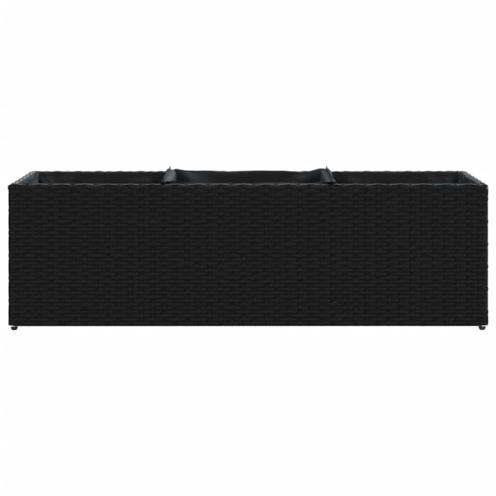 Pflanzkübel mit 3 Töpfen 2 Stk. Schwarz 105x30x32cm Poly Rattan – Bild 6