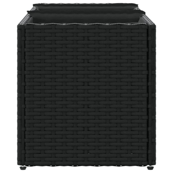 Pflanzkübel mit 3 Töpfen 2 Stk. Schwarz 105x30x32cm Poly Rattan – Bild 7