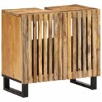 3-tlg. Badmöbel-Set Raues Mangoholz – Bild 6