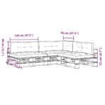 Palettenkissen 7-tlg. Grau Stoff – Bild 10