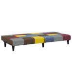 Schlafsofa 2-Sitzer mit Fusshocker Patchwork Stoff – Bild 5