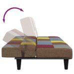 Schlafsofa 2-Sitzer mit Fusshocker Patchwork Stoff – Bild 8