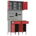 Arbeitsschrankset mit Schubladen mit Regal 6 pcs Rot – Bild 5