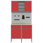 Arbeitsschrankset mit Schubladen mit Regal 6 pcs Rot – Bild 8