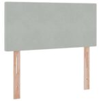 Bett mit Matratze mit LED Hellgrau 90 x 190 cm Samt – Bild 10