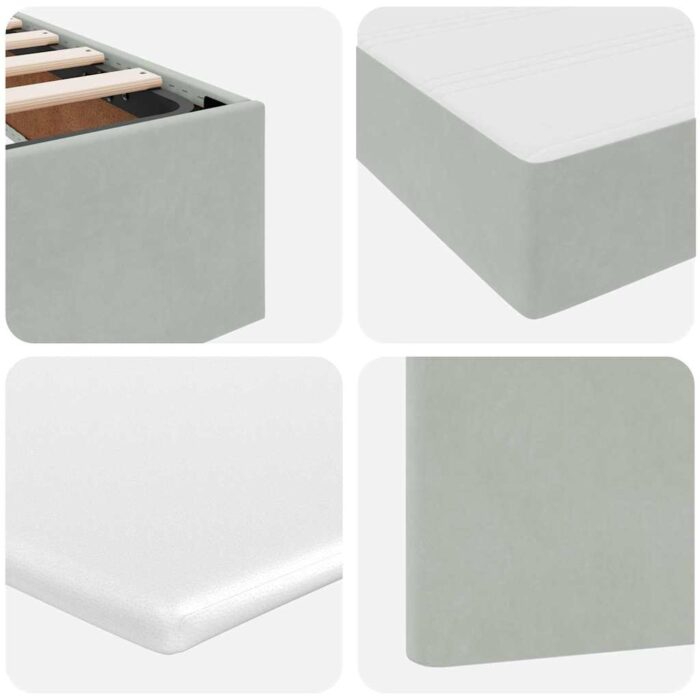 Bett mit Matratze mit LED Hellgrau 90 x 190 cm Samt – Bild 13