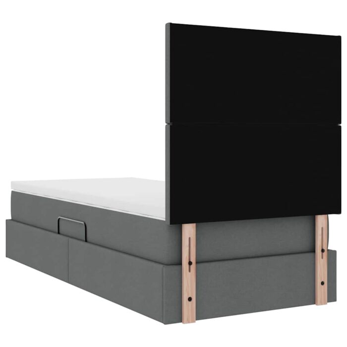 Bett mit Matratze mit LED Dunkelgrau 90 x 190 cm Polyester – Bild 12