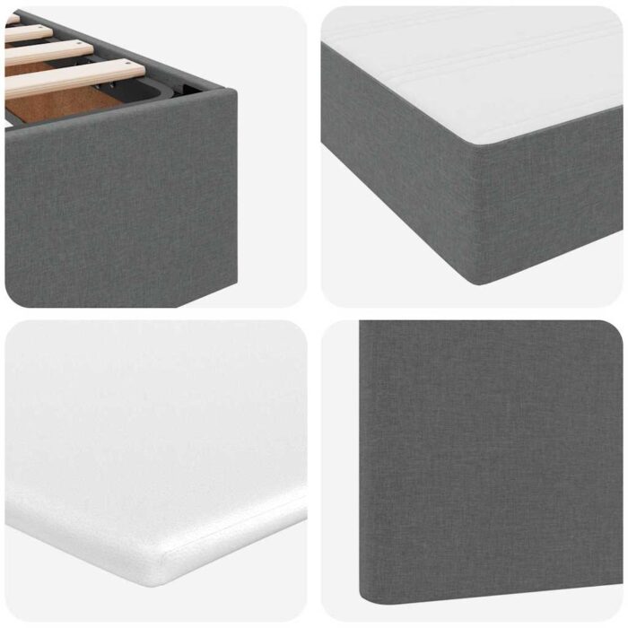 Bett mit Matratze mit LED Dunkelgrau 90 x 190 cm Polyester – Bild 13