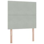 Bett mit Matratze mit LED Hellgrau 90 x 190 cm Samt – Bild 10