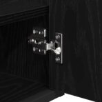 Badezimmermöbel-Set mit Tür Schwarz Eichen-Optik Holzwerkstoff – Bild 12