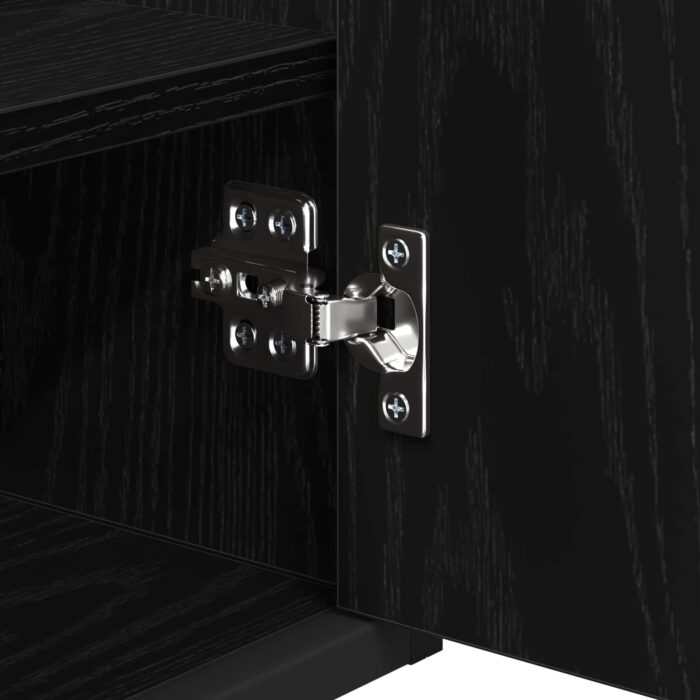 Badezimmermöbel-Set mit Tür Schwarz Eichen-Optik Holzwerkstoff – Bild 12