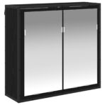 Badezimmermöbel-Set mit Tür Schwarz Eichen-Optik Holzwerkstoff – Bild 6