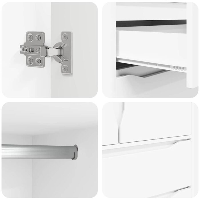 Badezimmerschrank mit Tür Weiss 79,5 x 49 x 156 cm Holzwerkstoff – Bild 10