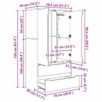Badezimmerschrank mit Tür Weiss 79,5 x 49 x 156 cm Holzwerkstoff – Bild 12