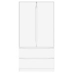 Badezimmerschrank mit Tür Weiss 79,5 x 49 x 156 cm Holzwerkstoff – Bild 7