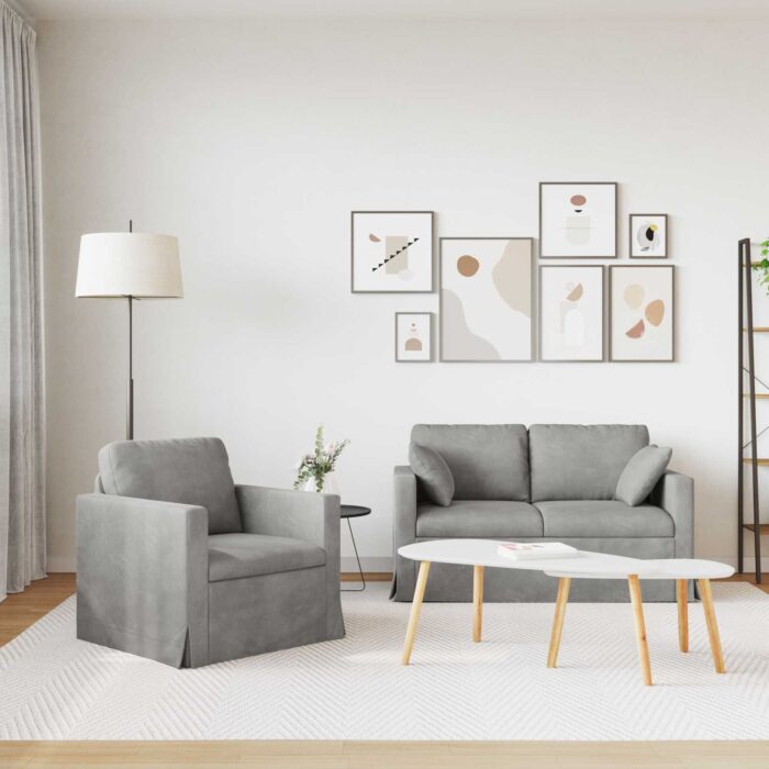 Sofa 2 pcs Hellgrau – Bild 3