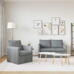 Sofa 2 pcs Hellgrau – Bild 3