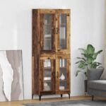 Highboard Wandmontiert Altholz 69,5 x 34 x 180 cm Holzwerkstoff
