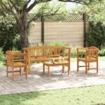 Gartenrosen-Lounge-Set 4 pcs Natur Massivholz Akazie