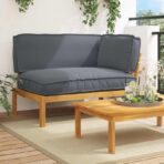 Sofa Set Uni Anthrazit 132 x 92 x 69 cm Massivholz Akazie