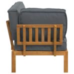 Sofa Set Uni Anthrazit 132 x 92 x 69 cm Massivholz Akazie – Bild 8